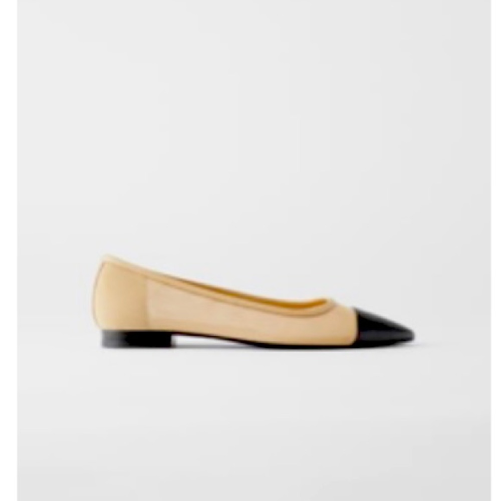 Zara Capped Toe Mesh Flat